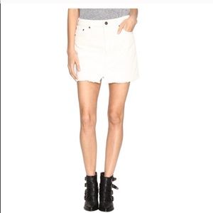 Free People White Step Up Denim Mini Skirt